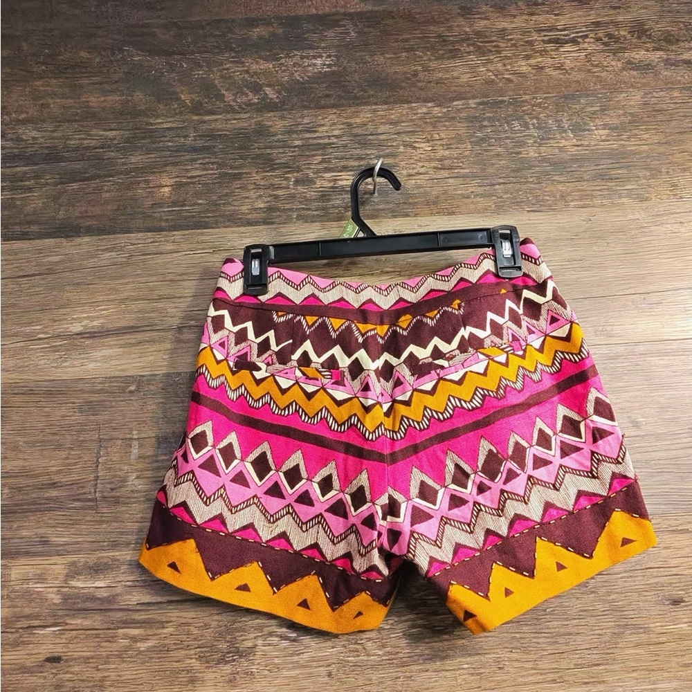 LOFT Pink and Orange Geometric High Waist Shorts - Picture 3 of 7
